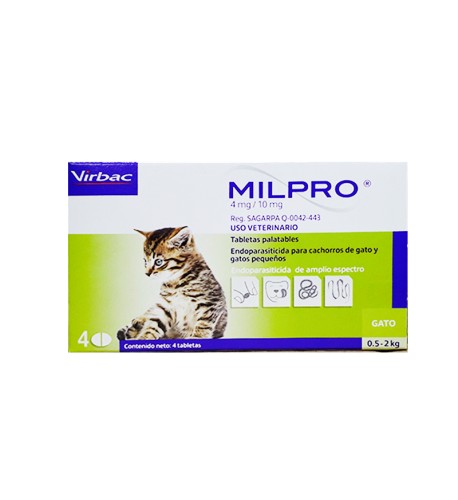 Milpro gatos 0,5 - 2kg caja x 2 tabletas