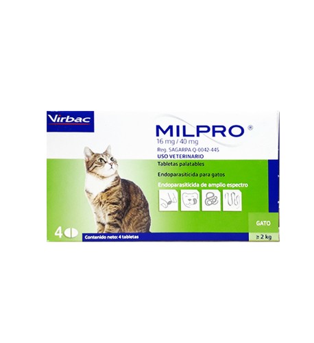 Milpro gatos + 2kg caja x 2 tabletas