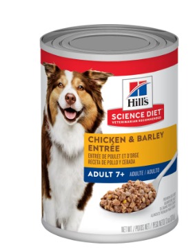Hill's Science Diet Adult 7+ Chicken & Barley Entrée lata perro X 13 OZ (AGOTADO)