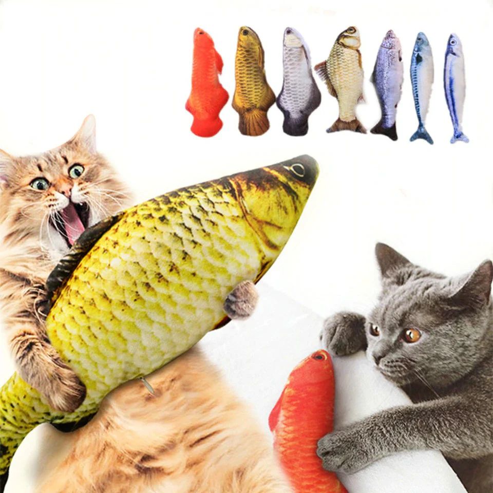 Juguete Gato Peluche Pez Pescado Con Catnip 40cm