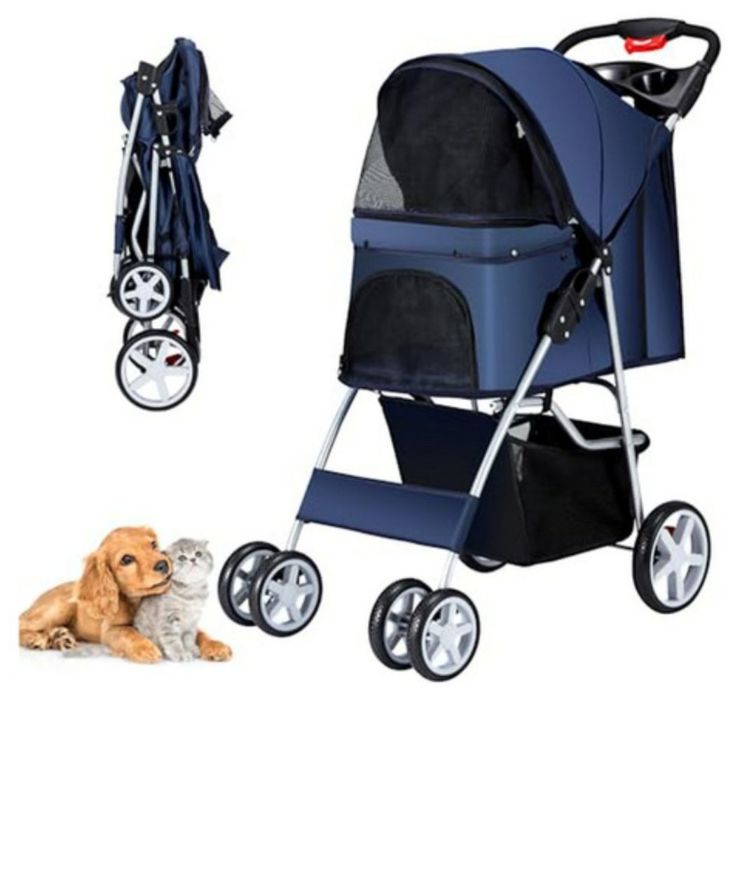 COCHE AZUL PREMIUM PARA MASCOTAS